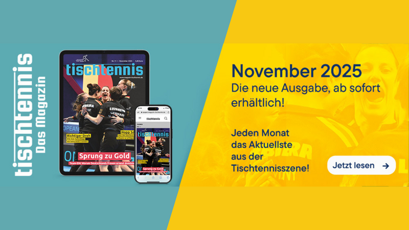 Die November-Ausgabe von tischtennis: Alles zur EM in Zadar